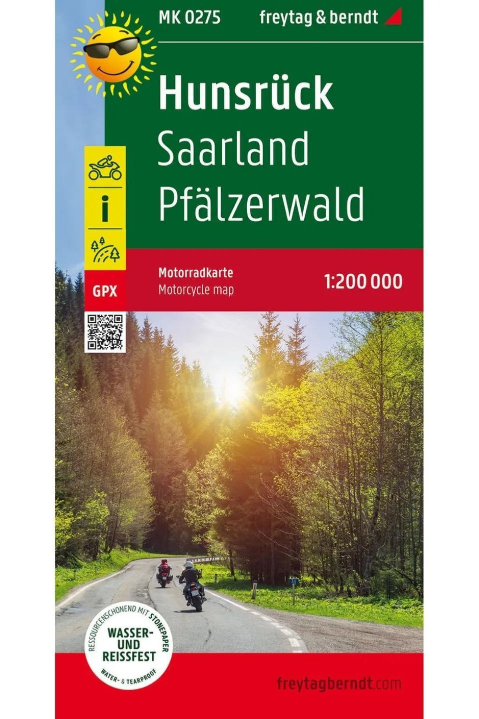 Freytag & Berndt Hunsrück - Saarland - Pfälzerwald motokaart f&b