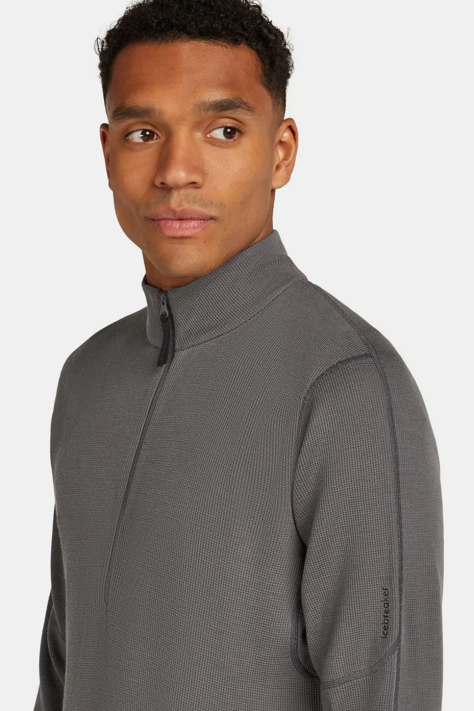 icebreaker Fleece M Mer 260 Waffle Knit Wander Ls Half Zip