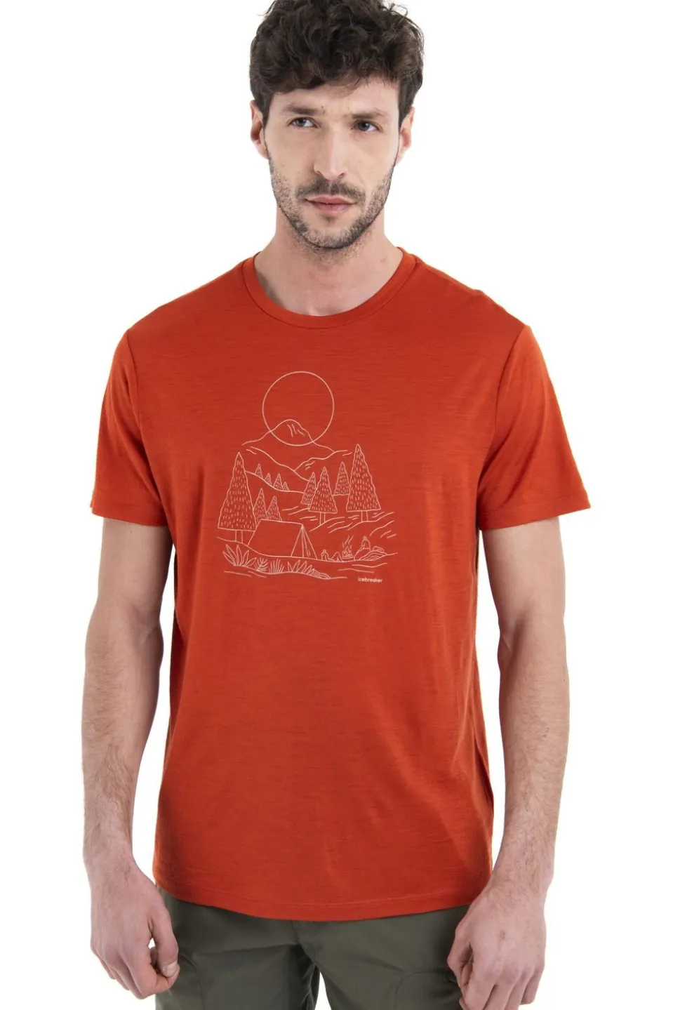 icebreaker T-shirt Men's Merino 150 Tech Lite III Ss Tee Sunset Camp