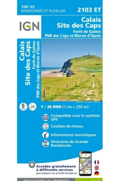 IGN Calais Site des Caps / Forêt de Guînes PNR gps