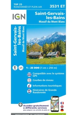 IGN St-Gervais-les-Bains / Massif du Mont Blanc gps