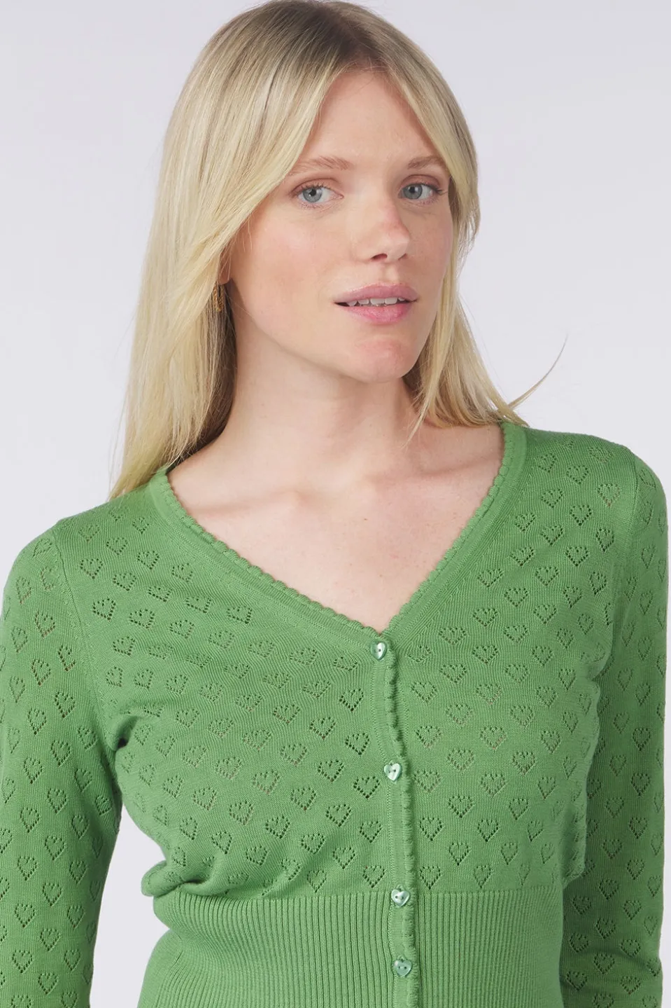 King Louie Cardigan V Heart Ajour Bci
