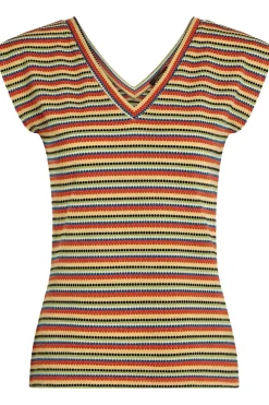 King Louie T-Shirt Double V Top Beebop Stripe