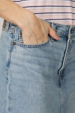 Levi's Rok Ankle Column Skirt Med Indigo - Worn In