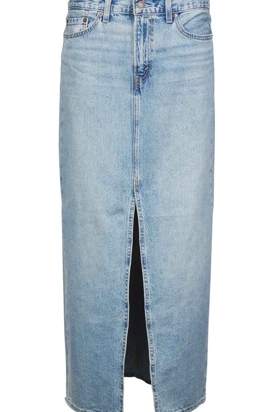Levi's Rok Ankle Column Skirt Med Indigo - Worn In