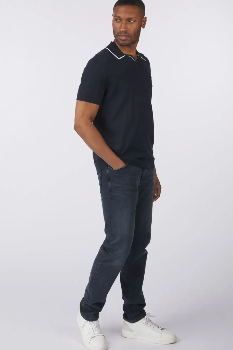 Lyle & Scott Polo Tipped Knitted Open Collar Tonal