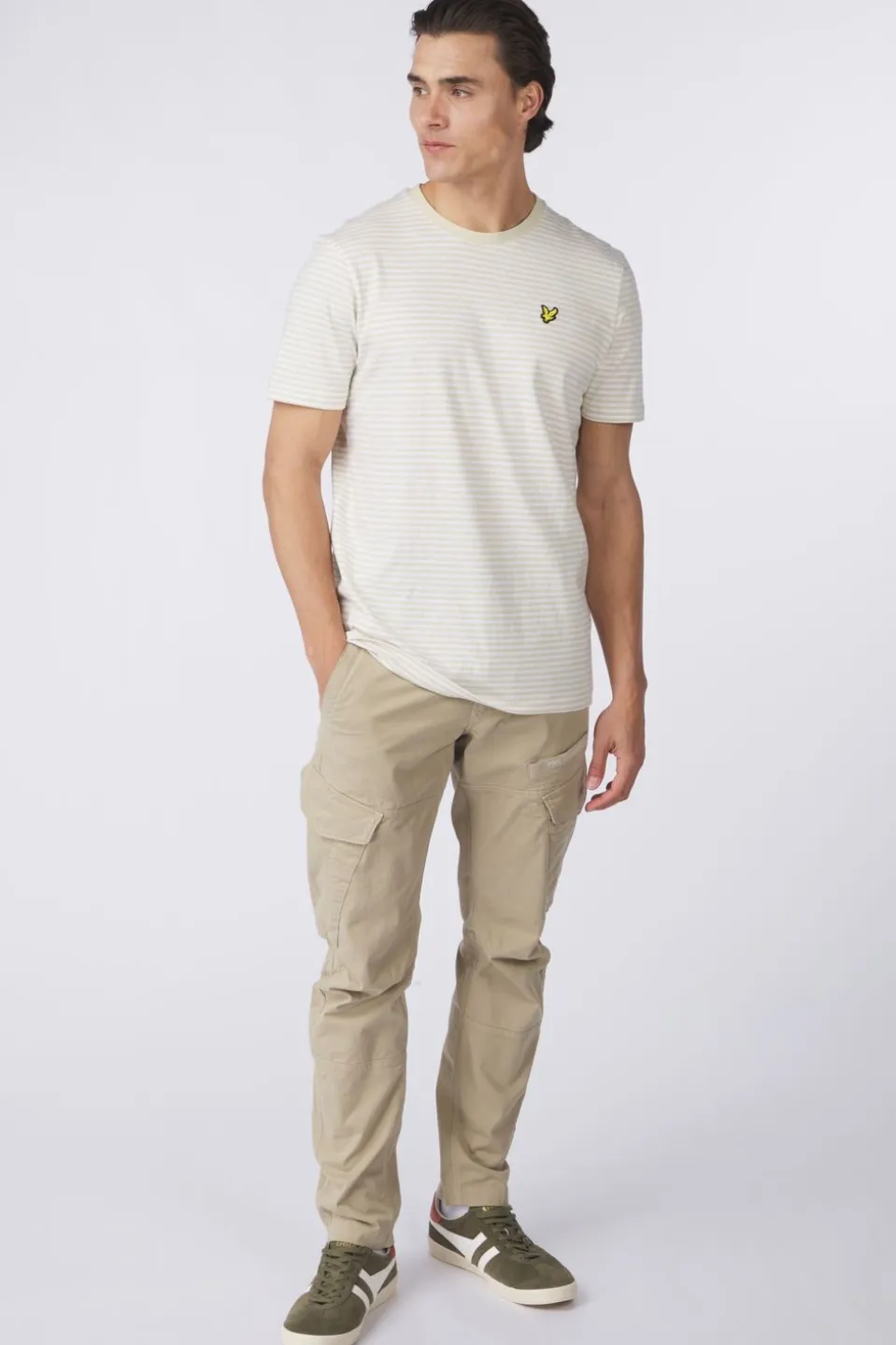 Lyle & Scott T-Shirt Linen Blend Breton Stripe Legacy