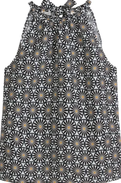 Marc O'Polo Blouse Woven Top, Flared Shape, Bow At Back, Print