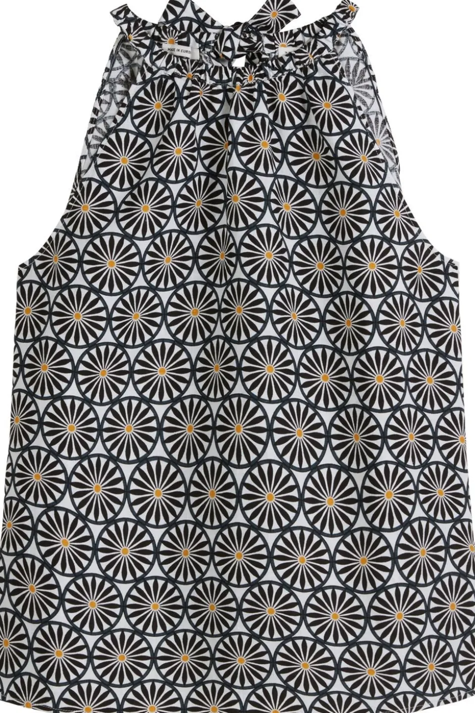 Marc O'Polo Blouse Woven Top, Flared Shape, Bow At Back, Print