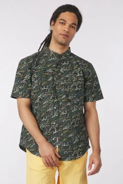 Passenger Clothing ltd Hemd Way Ripstop Printed Short Sleeve