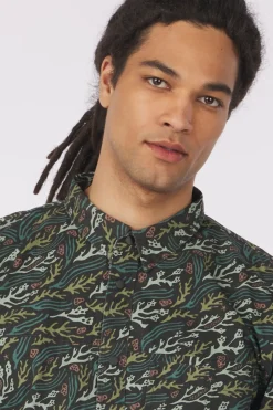 Passenger Clothing ltd Hemd Way Ripstop Printed Short Sleeve