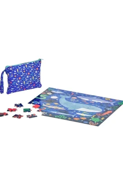 Petit Collage Speelgoed Two Sided On-The-Go Puzzle Under The Sea