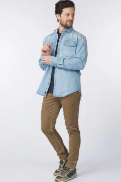 PME Legend Hemd Bleach Indigo Denim