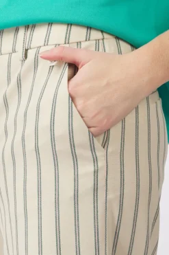 Pom Amsterdam Broek Striped Cream