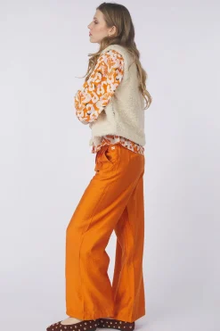 Pom Amsterdam Gilet Teddy Love Ecru