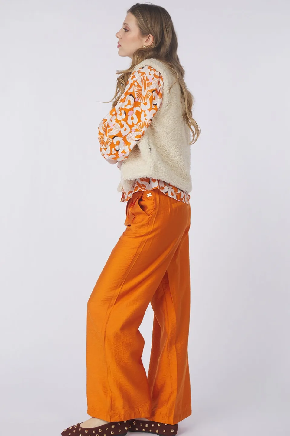 Pom Amsterdam Gilet Teddy Love Ecru