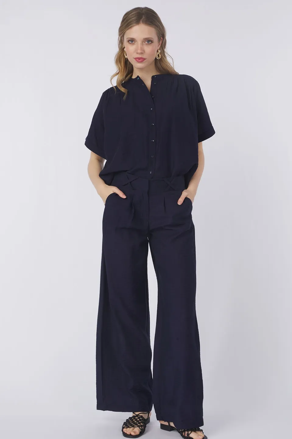 Pom Amsterdam Hemd Deep Dark Blue