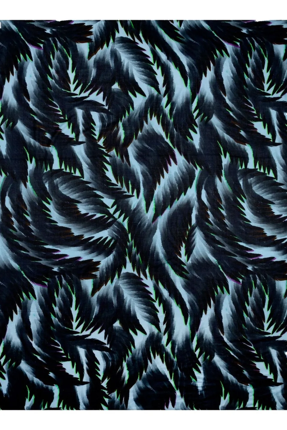 Pom Amsterdam Sjaal Feathers Blue