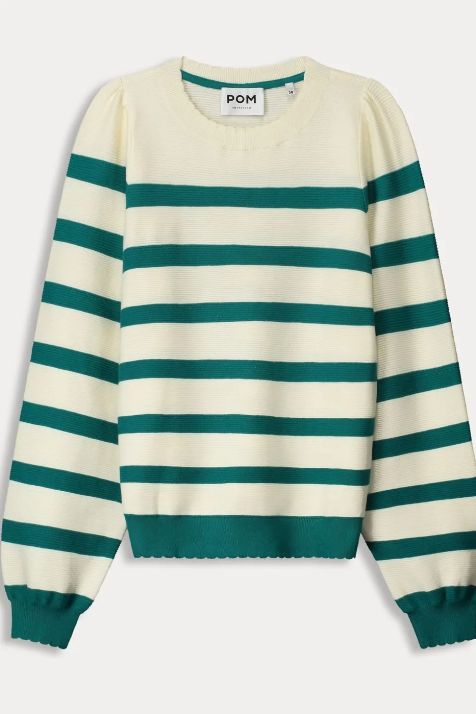 Pom Amsterdam Trui Striped Fresh Green