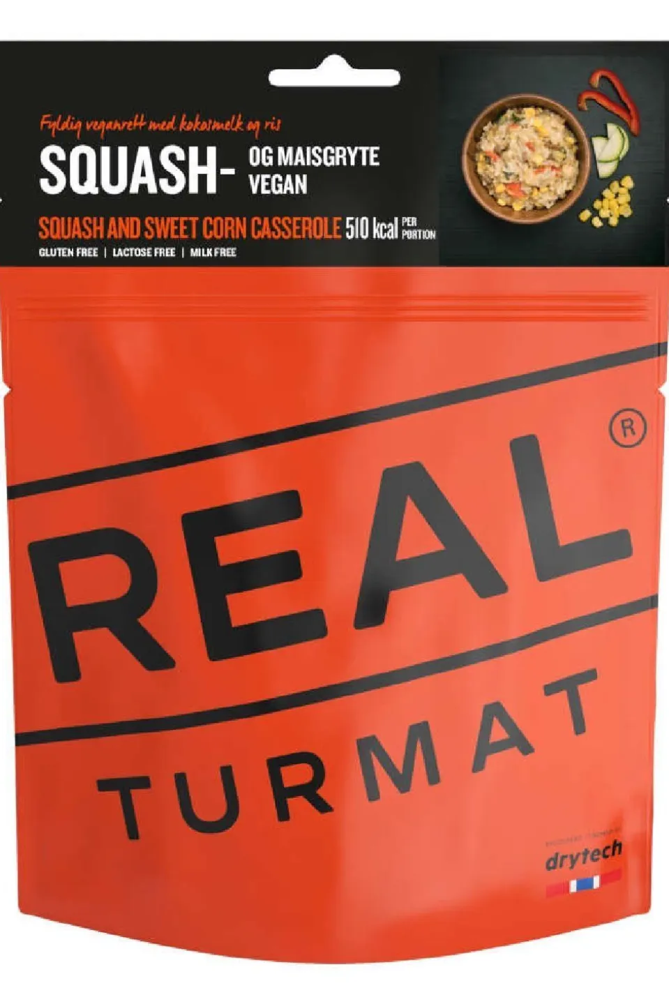 Real Turmat Maaltijd Squash and Corn Casserole (Vegan)