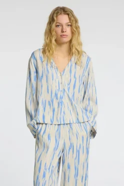 Selected Blouse Baela Ls Aop V-Neck Top B