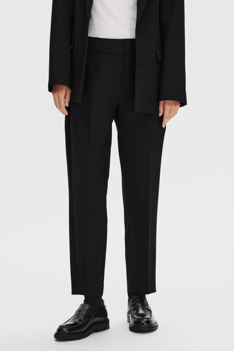 Selected Broek Rita-Ria Cropped Black