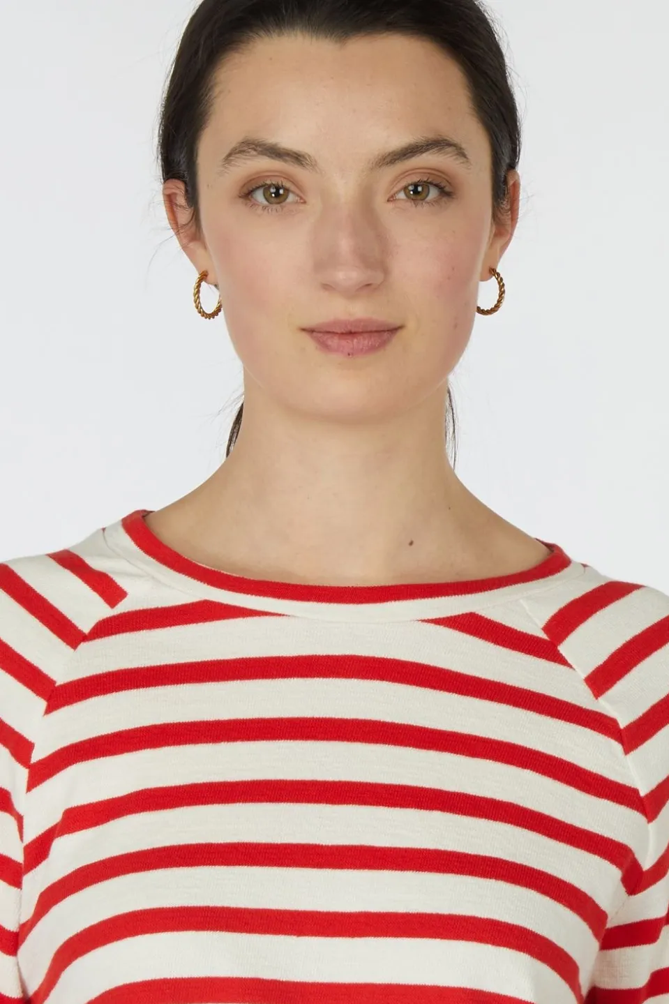 Tom Tailor Trui Striped Boxy T-Shirt With Buttons