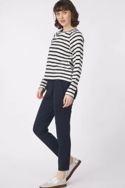 Tom Tailor Trui Striped Boxy T-Shirt With Buttons