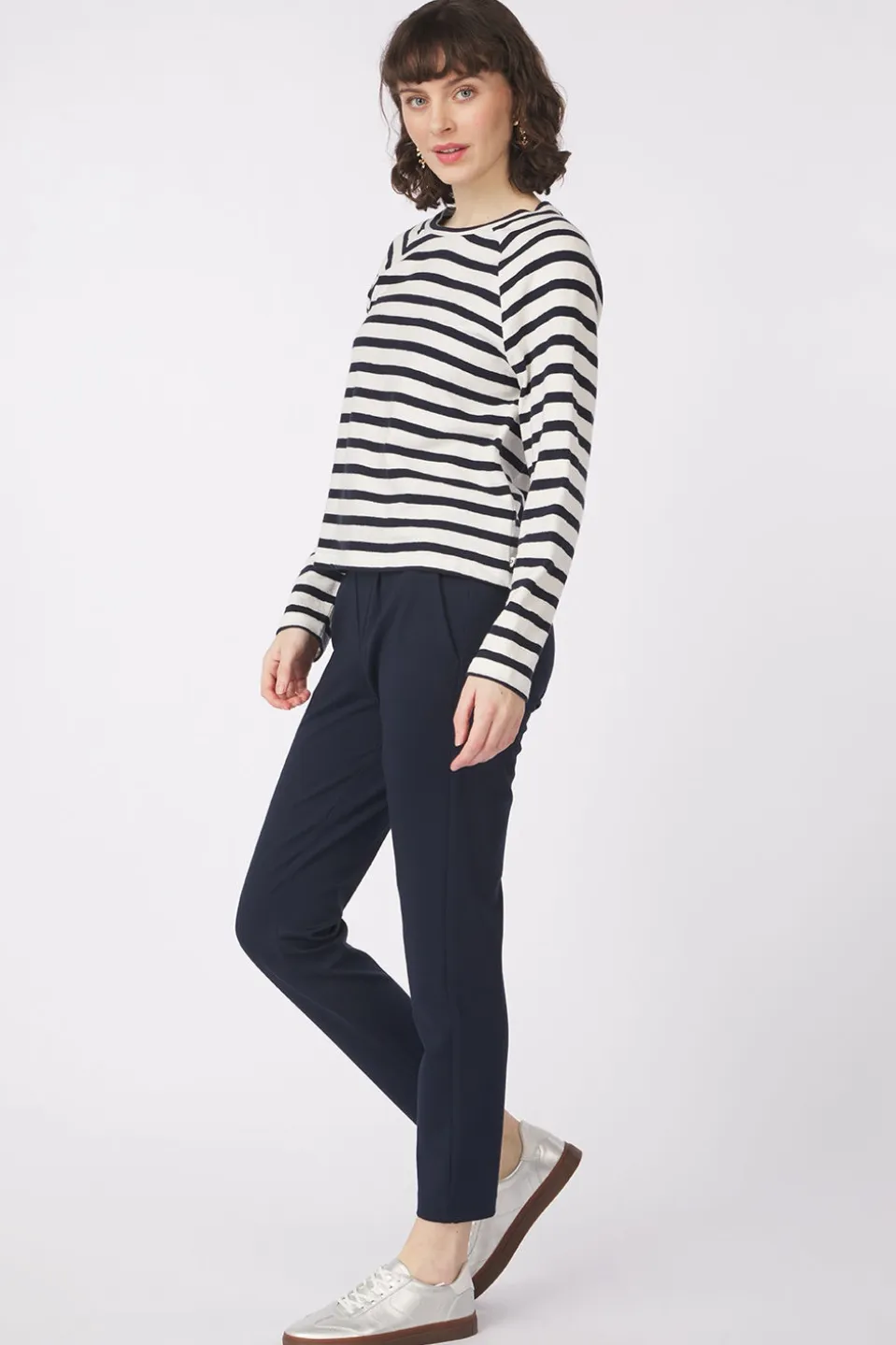 Tom Tailor Trui Striped Boxy T-Shirt With Buttons