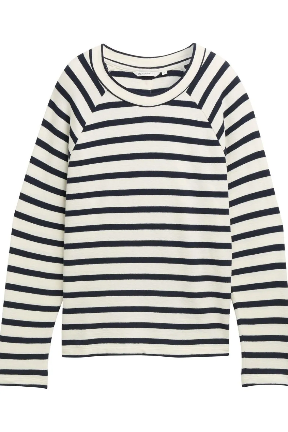Tom Tailor Trui Striped Boxy T-Shirt With Buttons