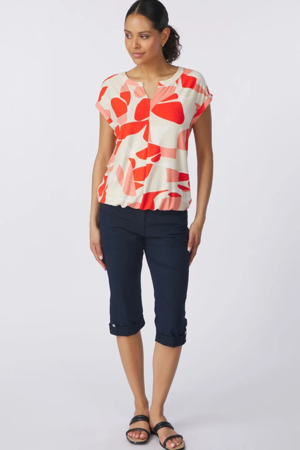 Tom Tailor T-Shirt T-Shirt Alloverprinted V-Neck