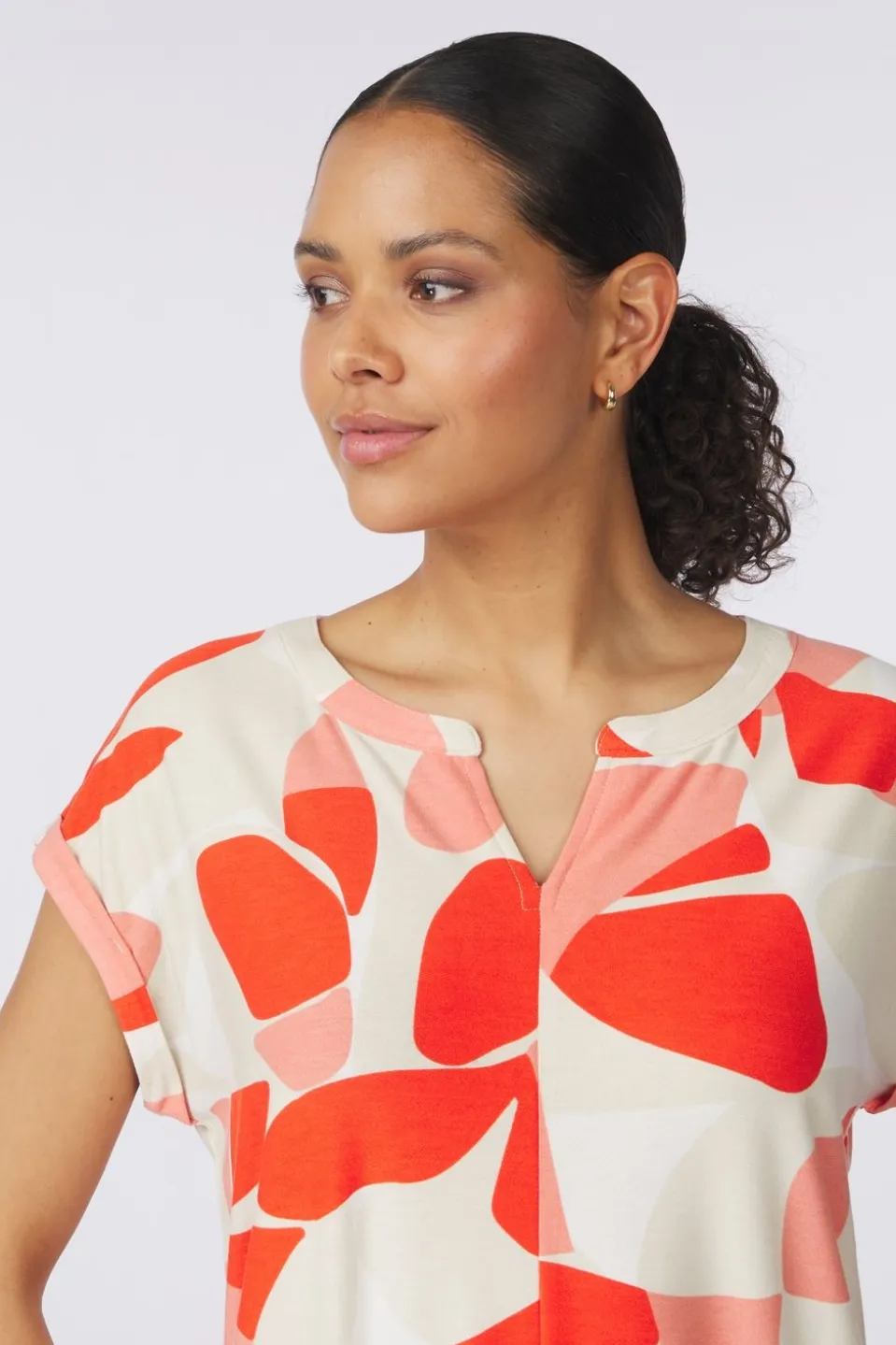 Tom Tailor T-Shirt T-Shirt Alloverprinted V-Neck