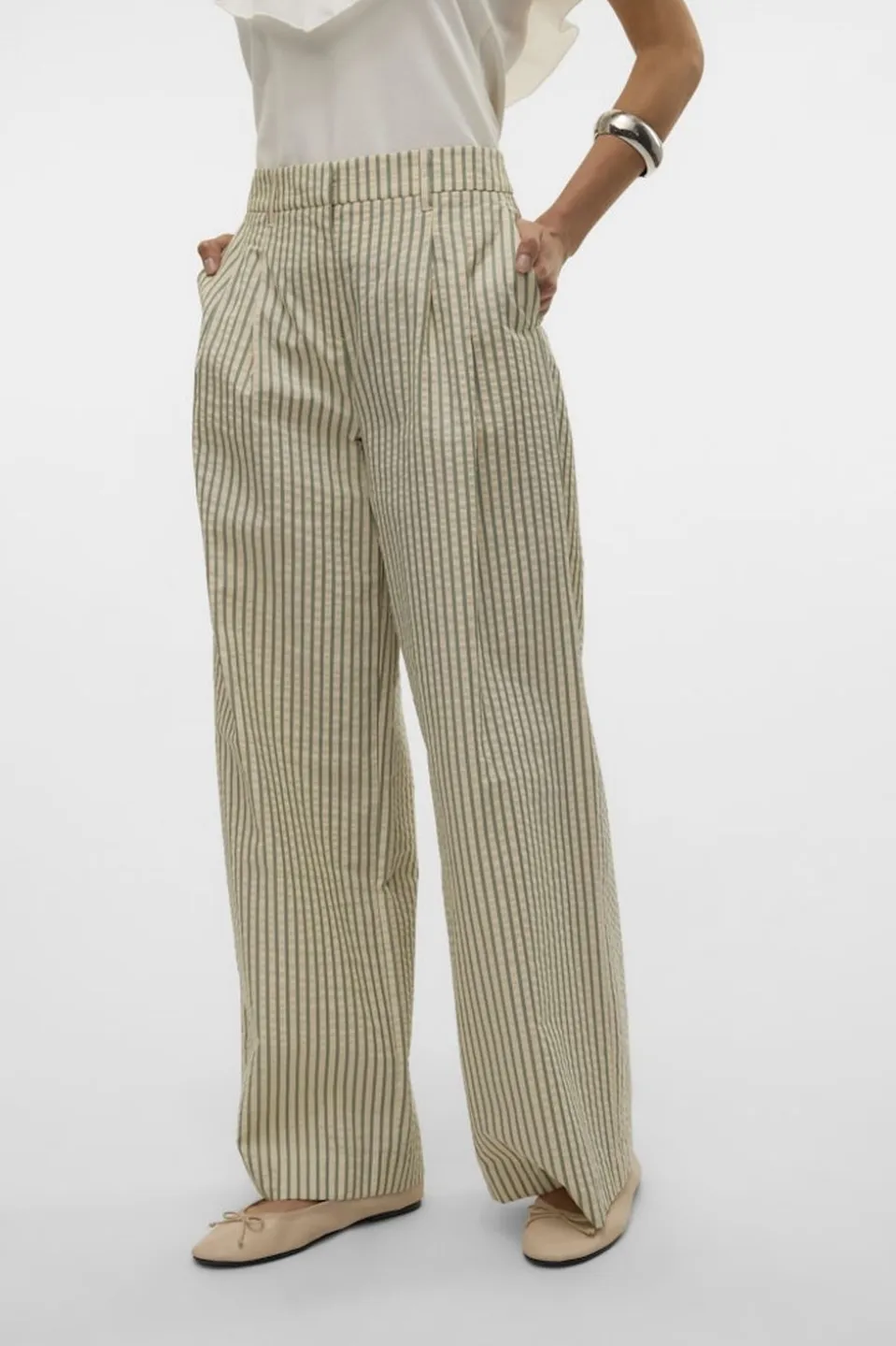 Vero Moda Broek Siv Wide Striped