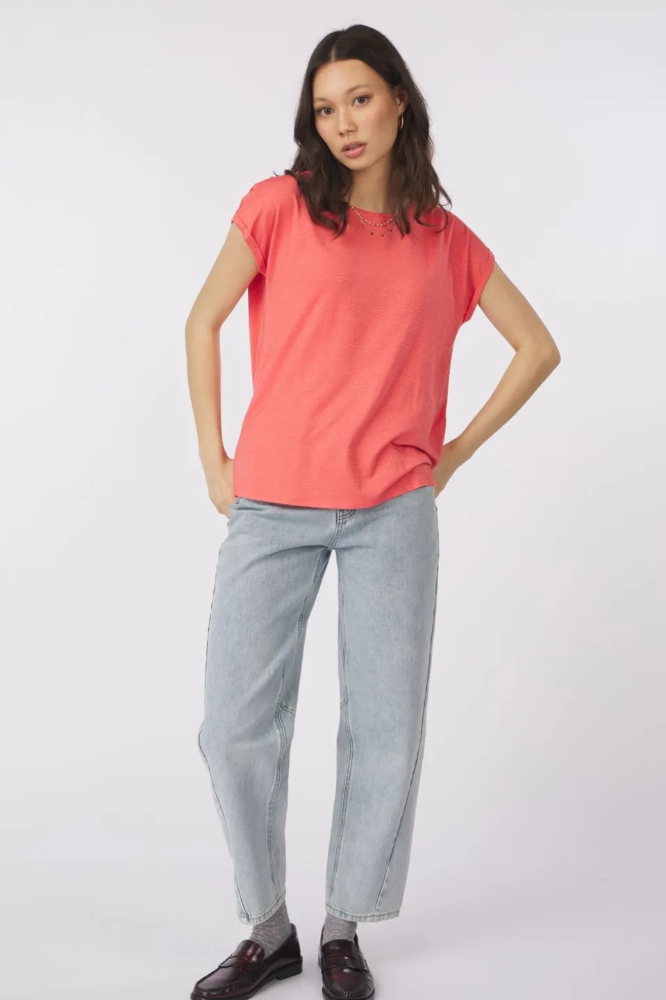 Vero Moda T-Shirt Lava Plain Lurex Strip