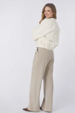 Yaya Blazer Nylon Cropped Bomber Jacket With Taping Detail