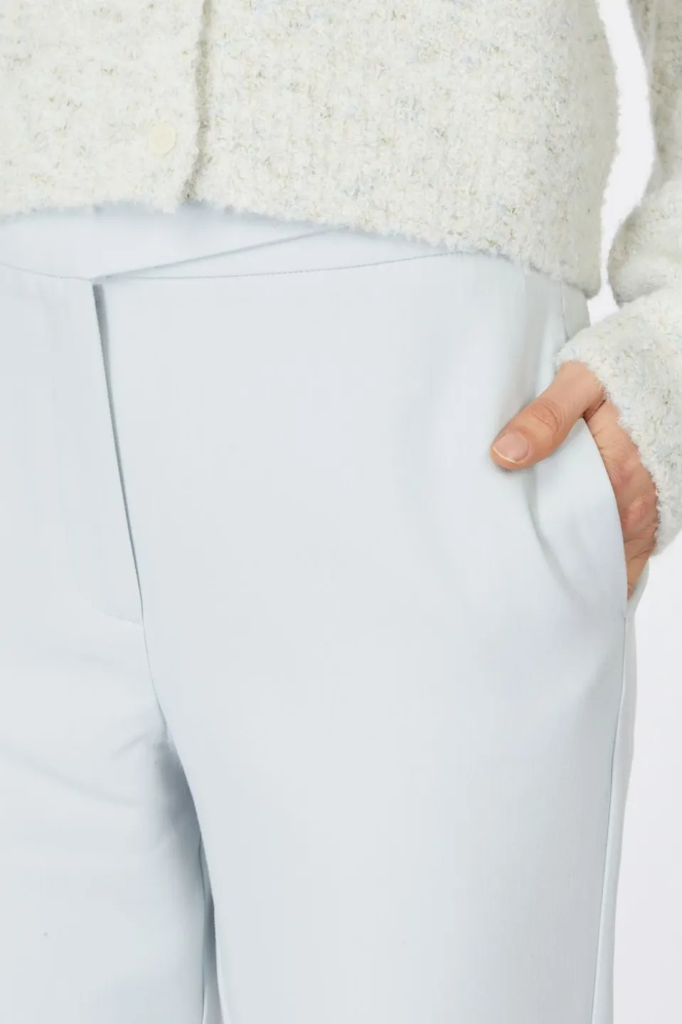 Yaya Broek High Waist Straight Leg Pantalon With Belt Detail