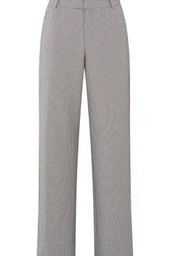 Yaya Broek Woven Checked Wide Leg With Contrast Deta