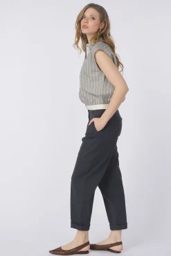 Yaya Hemd Sleeveless Blouse W. Elastic Waistband