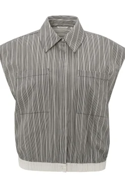 Yaya Hemd Sleeveless Blouse W. Elastic Waistband