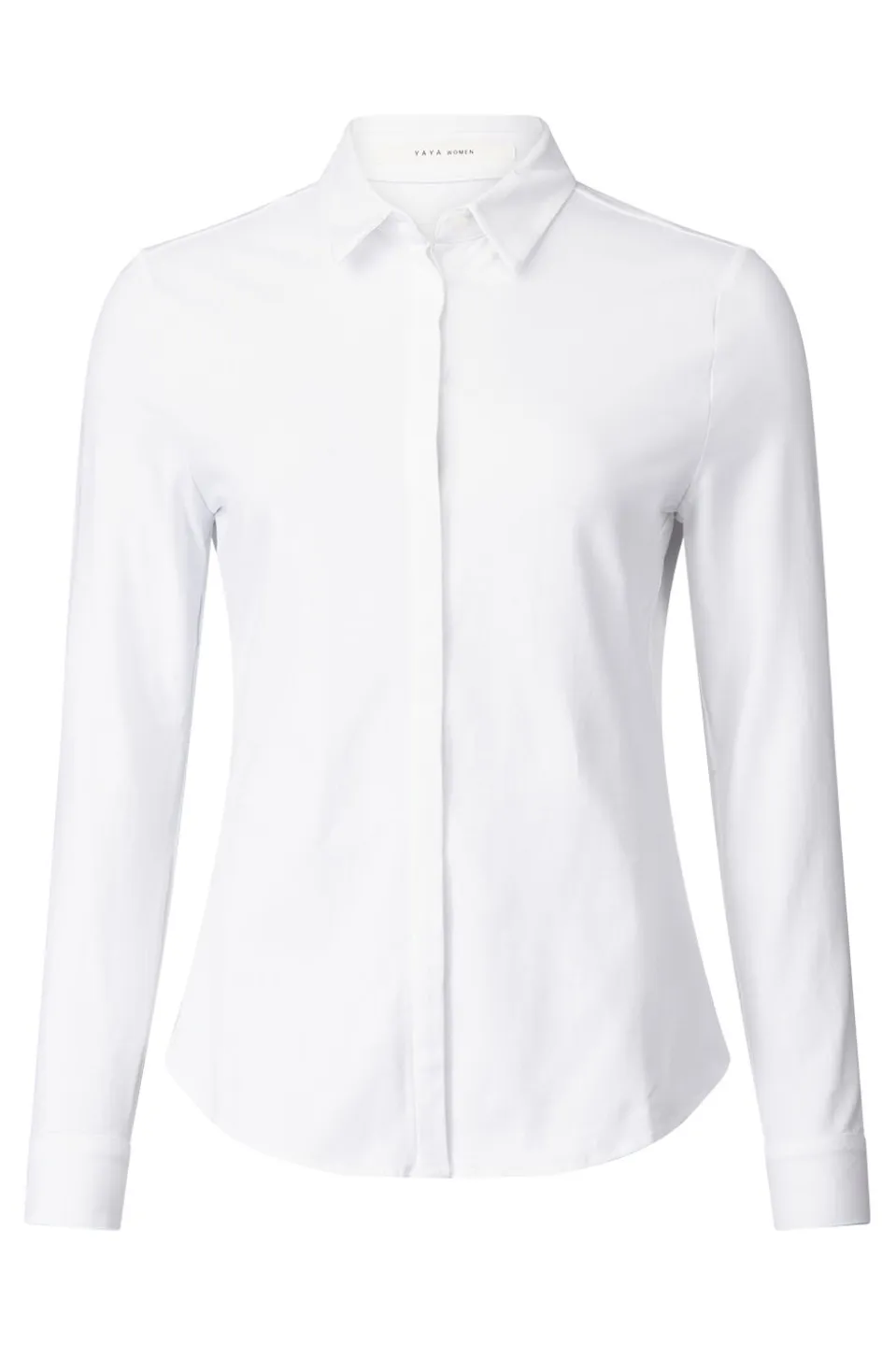 Yaya Hemd Soft Jersey Cotton Blend Shirt With Blind Placket