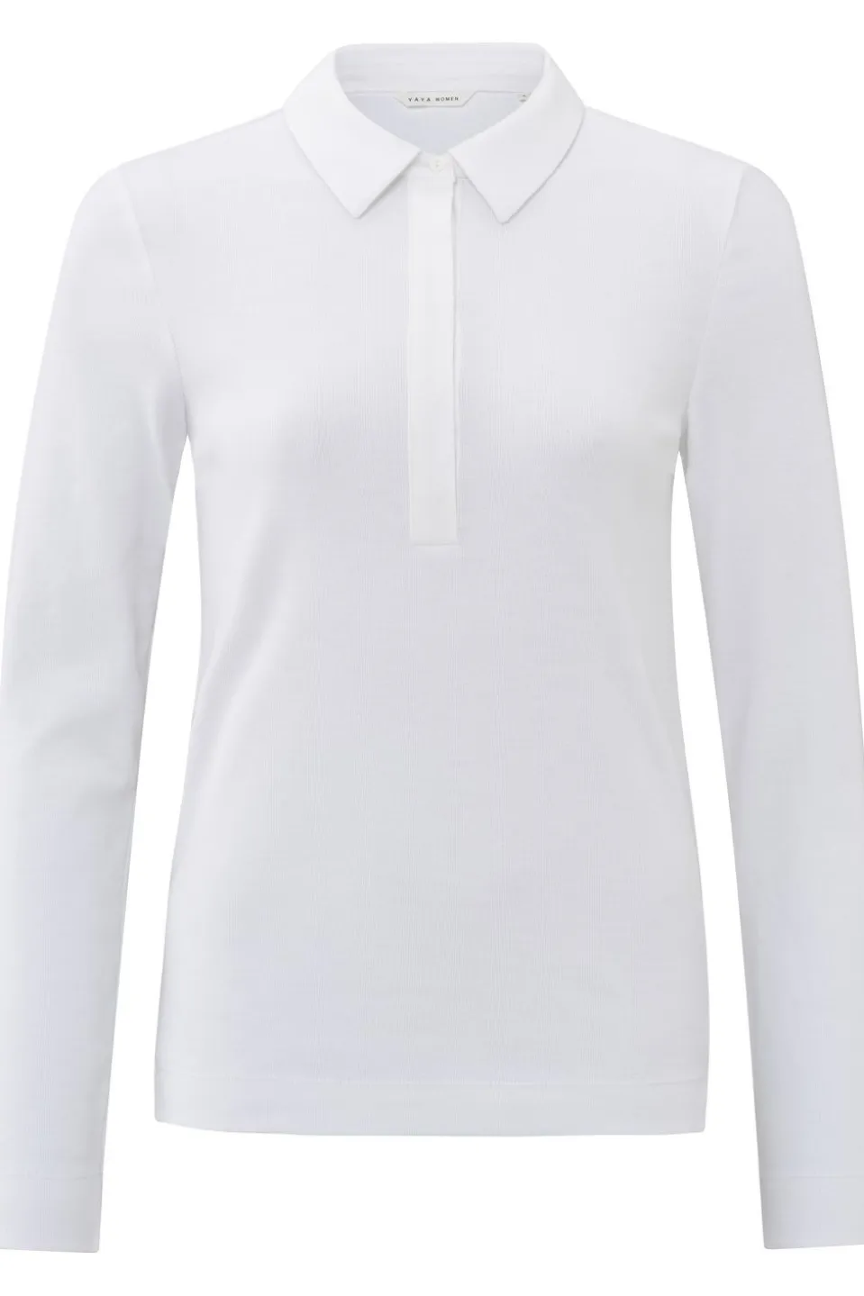 Yaya Polo Fine Rib Jersey Polo With Long Sleeves