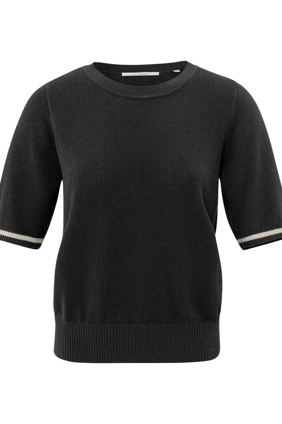 Yaya Trui Textured Round Neck Sleeve