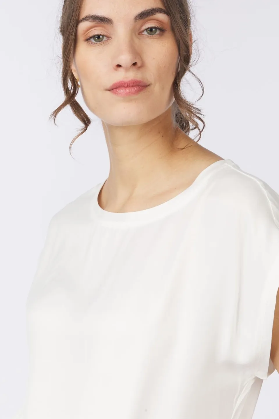 Yaya T-Shirt Fabric Mix Sleeveless